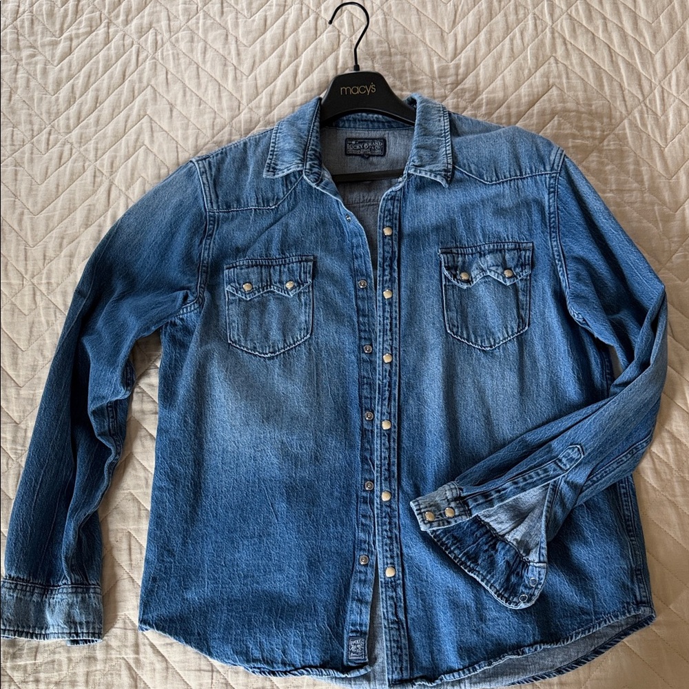 Lucky Brand Light Blue Denim Button-Up Shirt